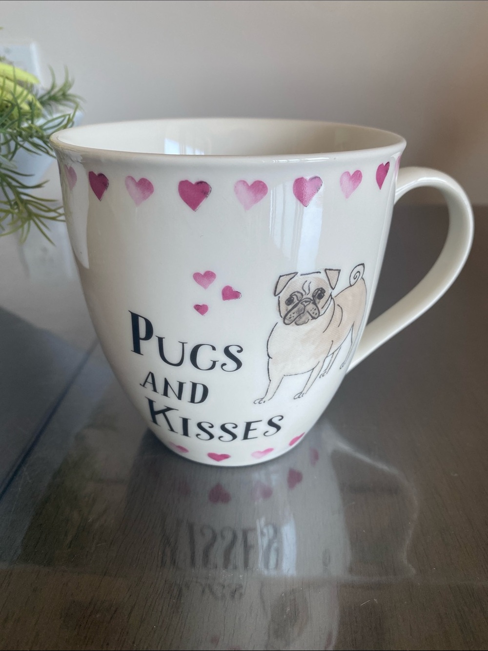 NEW🌈 Pugs and Kisses Heart Milly Green Mugs coffee cup